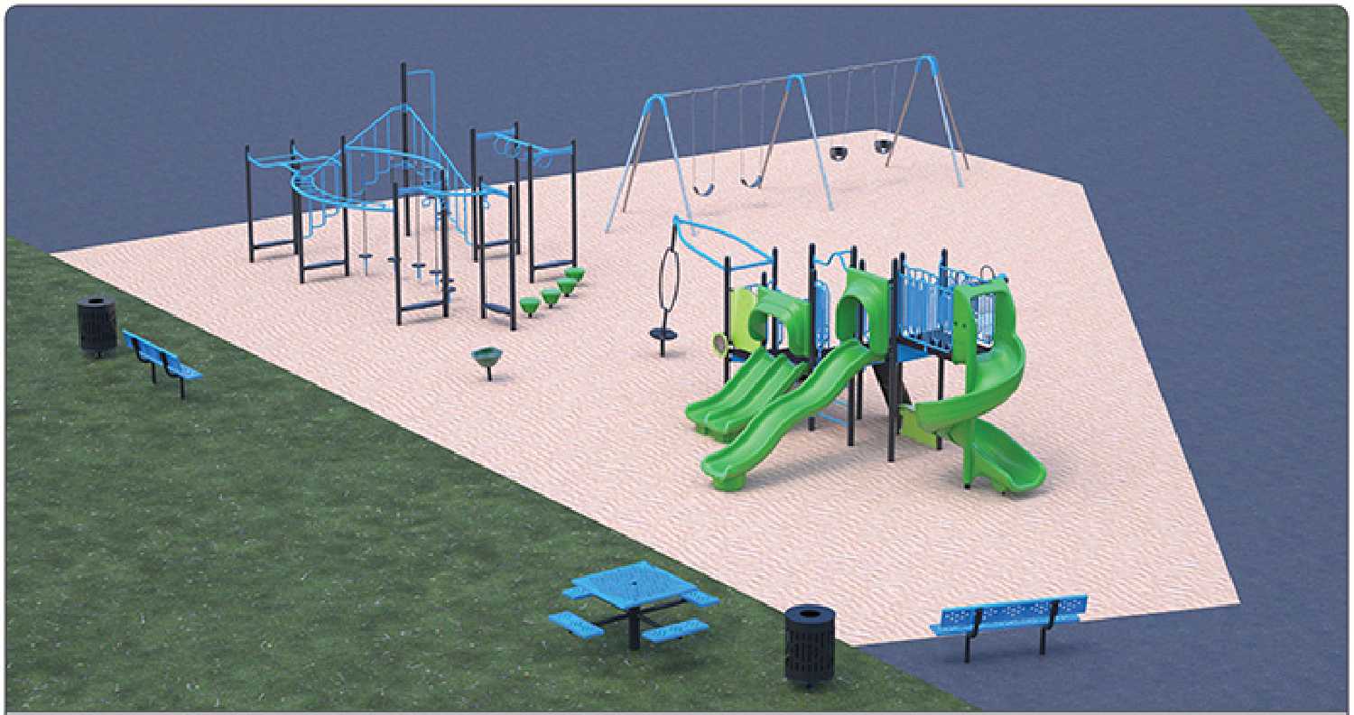 The Eastside Playground Committee has been fundraising this year to build a new park and playground in Moosomin at 310 Henry Street. Above, is a blueprint for how the project will look like.